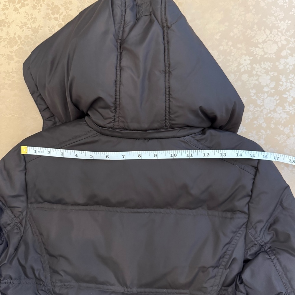 Saks Fifth Avenue Women’s Down Puffer Coat Jacket XS Removable Hood Deep Brown - Picture 16 of 17